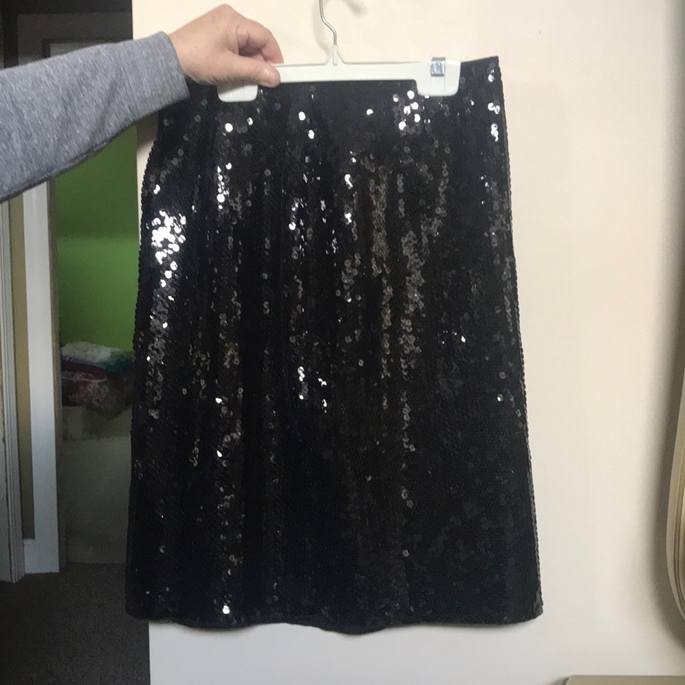 Black sequence skirt